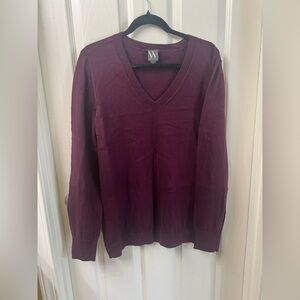 Worthington Women's V-Neck Sweater - Deep Purple Size XXL